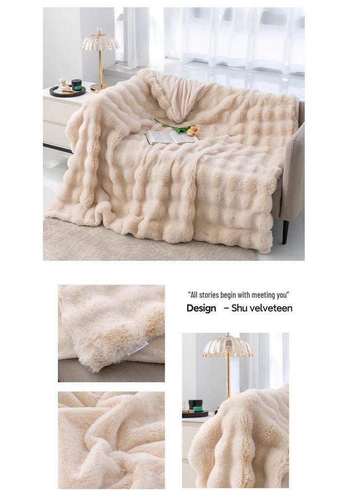 Light Luxury Sofa & Nap Blanket - High-Grade Shawl Throw for Office, Air Conditioning, or Casual Use