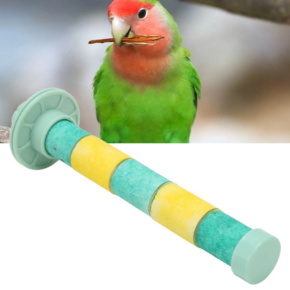 Metal Core Bird Cage Perch Knurled Nut Parrot Beak Trimmer Durable Bird Perch Stand Indoor Aviary