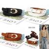 Minimalist Ladies Leather Waist Belt With Alloy Buckle For Business And Casual Outfits
