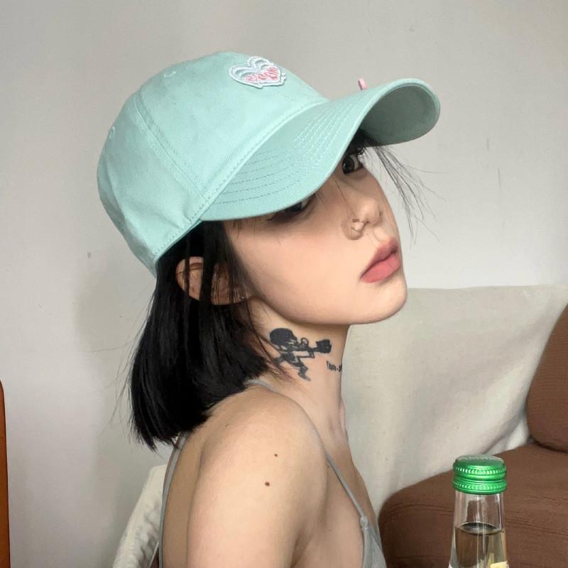 Stylish Mint Green Duck Bill Cap With Bow For Women Comfortable Cotton Spring Hat