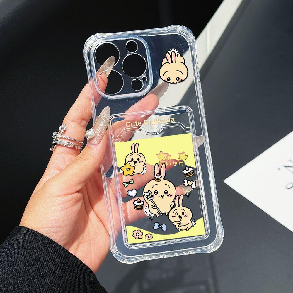Chiikawas Hachiwares Phone Case for iPhone 16 15 14 Plus 13 12 Mini 11 Pro Max X Xs XR 7 8 Card Pocket Soft Clear Cover