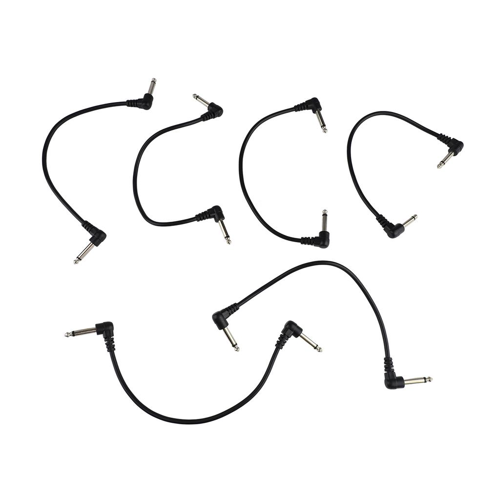 6Pcs Guitar Pedal Cable Musical Instruments Patch Cord Electric Effect Wire Music Lovers Playing Ornament 2 Elbow Head
