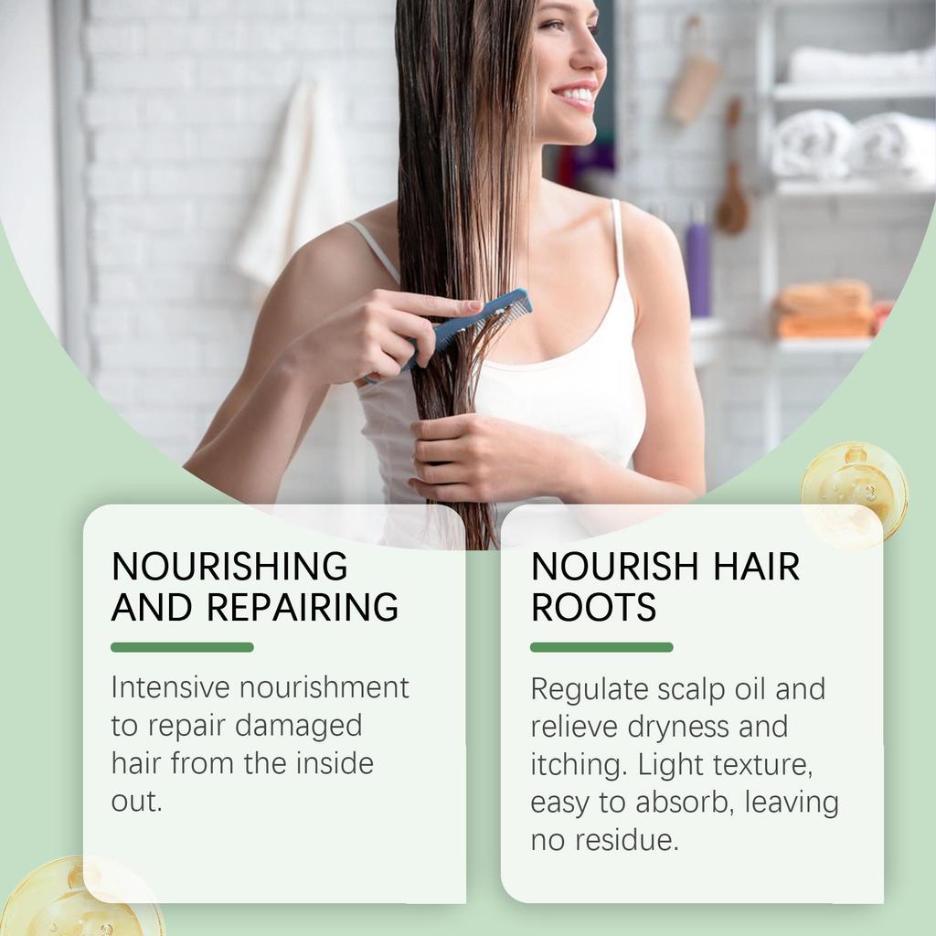 Hoegoa Rosemary Hair Care Essential Oil, moisturizing and hydrating, repairing and smoothing hair, regulating scalp oil, suitable for hair, 60ml