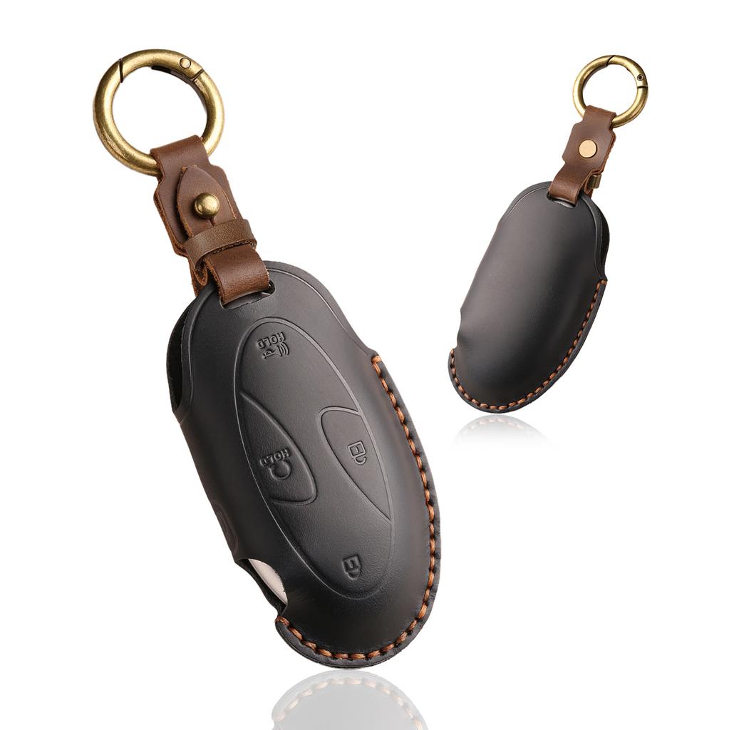 Retro Leather For Hyundai Kona Ev Grandeur Gn7 Ioniq 6 Car Key Case Cover 5 7 Button Key Protect Shel Lfob Accessories