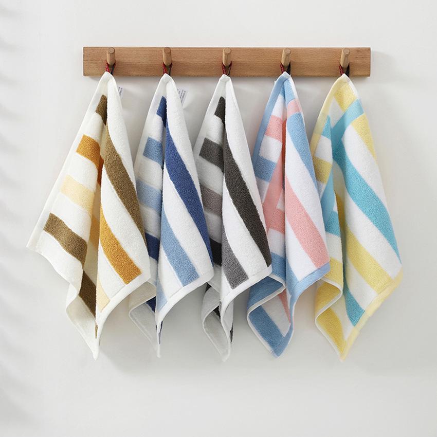 Rainbow Striped Hand Towel 100% Cotton Colorful Face Towels For Adults Kids Strong Absorbent Kitchen Bathroom Towel 34x34cm