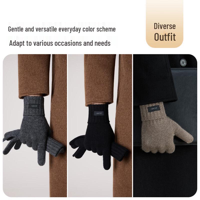 JIUMU Men's Cashmere Warm Winter Gloves