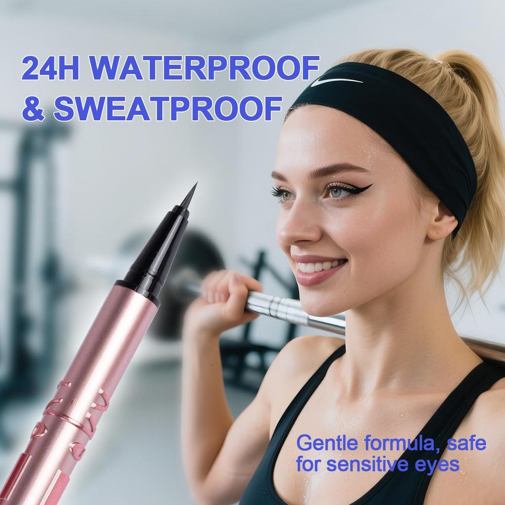 Liquid Eyeliner Pencil Adai Flower Makeup Cosmetics Black Brown 24 H Waterproof Relief Design