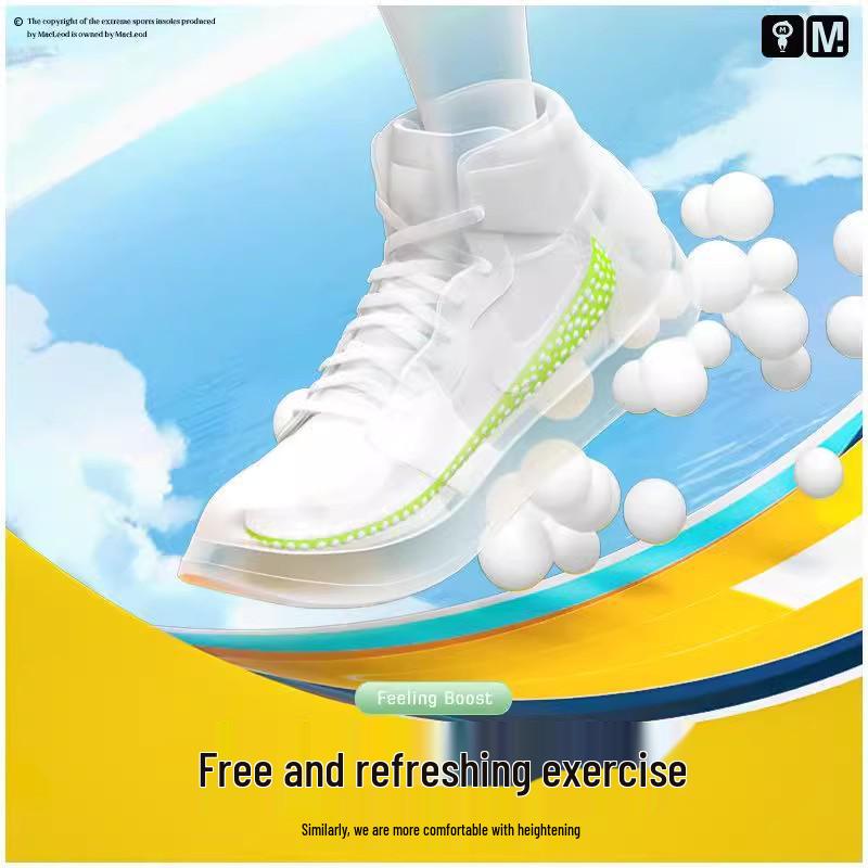 Boost Shock-Absorbing Height-Increasing Insoles: Sweat-Absorbing, Deodorizing, Long-Lasting Fragrance, Invisible for Men and Women.