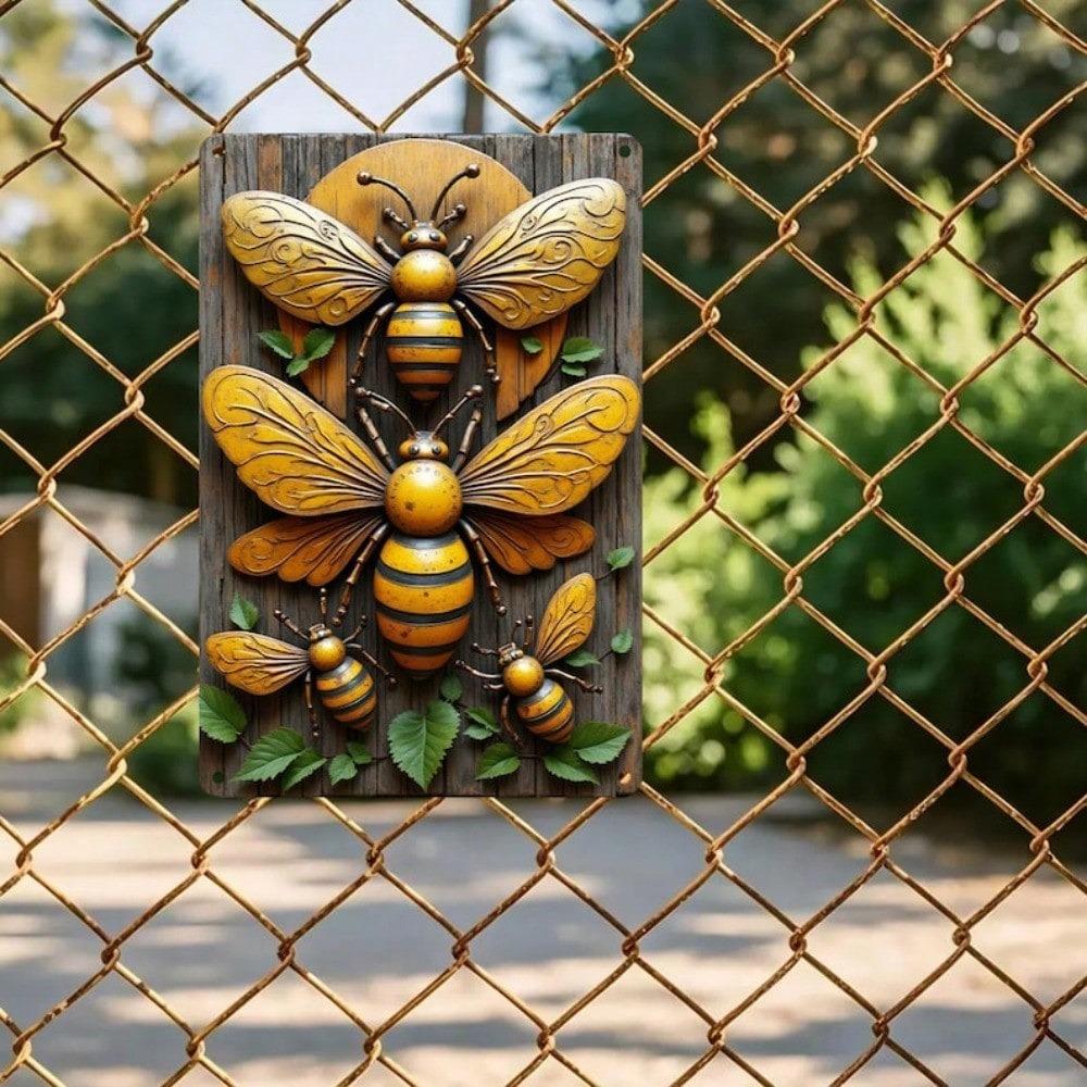 Vintage Metalen Bijenbord Boerderij Wandkunst Weerbestendig Buiten Binnen Decor