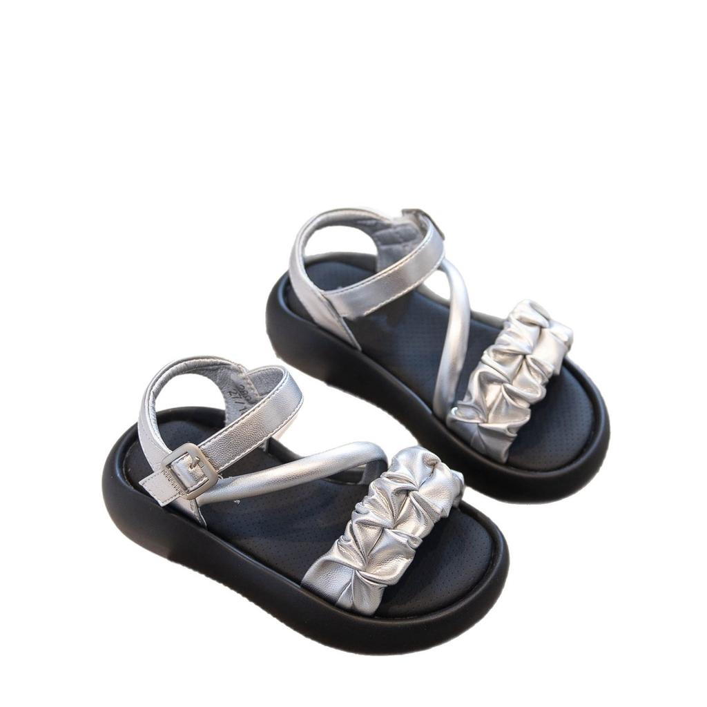 Girls Sandals Summer 2025 New Girls Summer Shoes Summer Roman Shoes Children's Shoes Soft Sole Princess Shoes Older Children