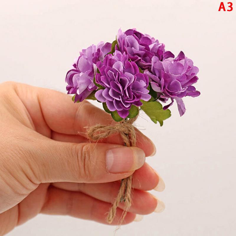 1:12 Dollhouse Miniature Jasmine Flower Vase Glass Dried Flower Vase Flower Arrangement Pot Doll Home Simulation Potted Plants