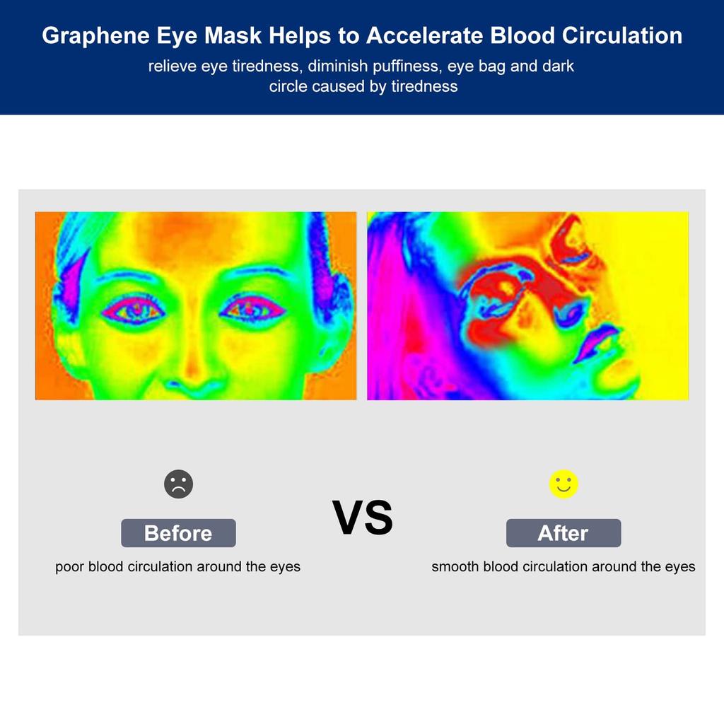 GRAPHENE TIMES Hot Eye Mask Cordless Made of Pure Silk Graphene Heating Hot and Cold Use Cooling Gel Cooling Eye Mask Gel Eye Mask Rechargeable 2