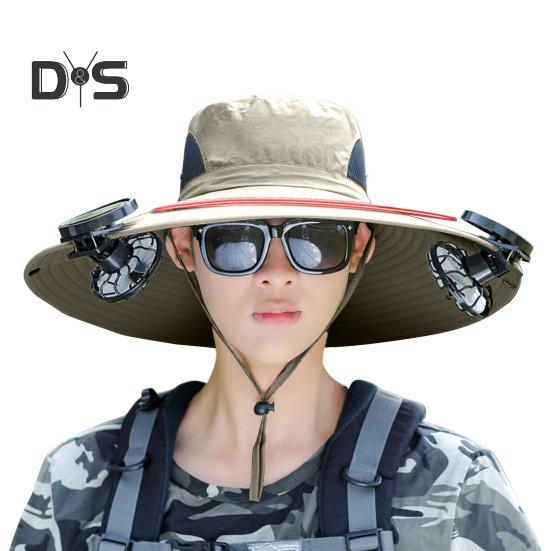 

Кепка с защитой от ультрафиолета UPF 50+, с двумя вентиляторами охлаждения, дышащая, для мужчин и женщин, для летнего активного отдыха на природе, для рыбалки, с широкими полями, солнцезащитная кепка C