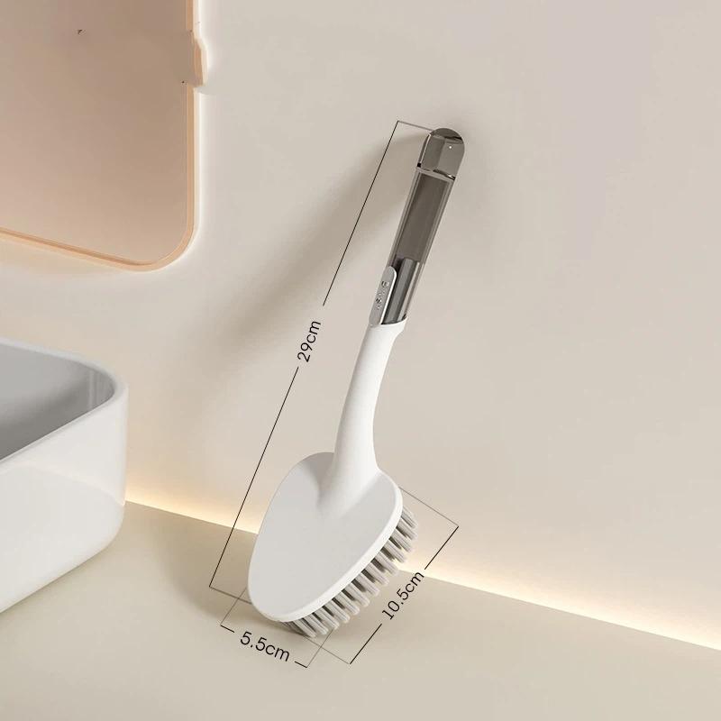Hard Bristle Cleaner with Humanized Wood Handle for Bathrooms and Showers