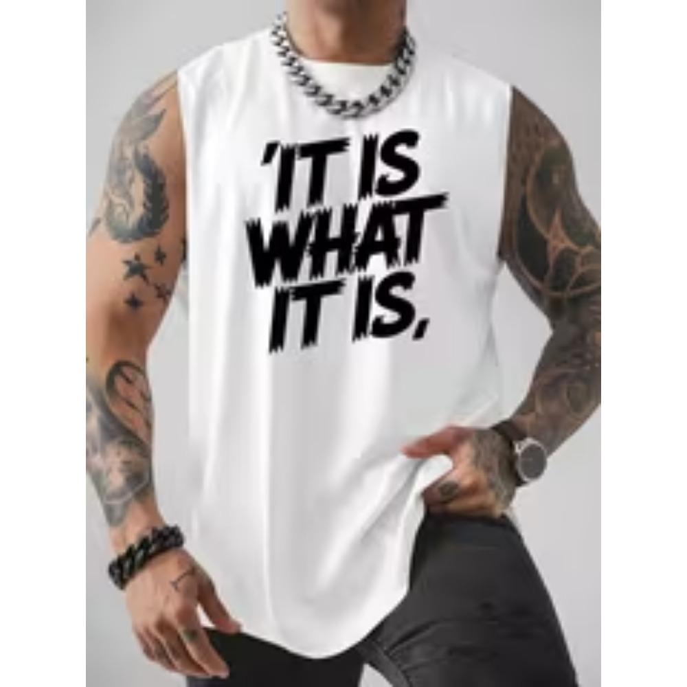 [Print Design-Not Textured] Casual Is Style Men S Plus Size Loose Athletic Vest S