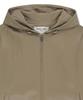 MATIN KIM Faux Leather Applique Logo Hoody Jumper In Beige