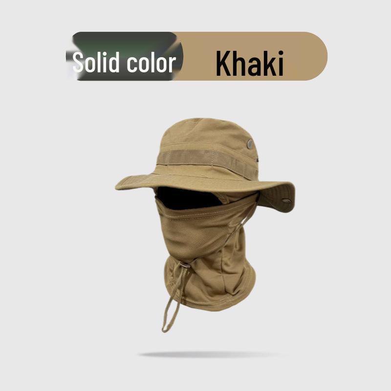 Camouflage Winddichter Fischerhut & Sonnenschutzmasken-Set für Outdoor-Aktivitäten