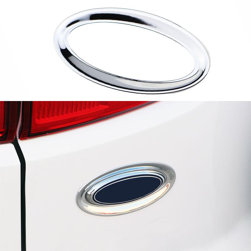 Car Rear Trunk Logo Trim Sticker for Ford Ecosport 2013 - 2015 2016 2017 Back Emblem Frame Ring Decoration Styling Accessories