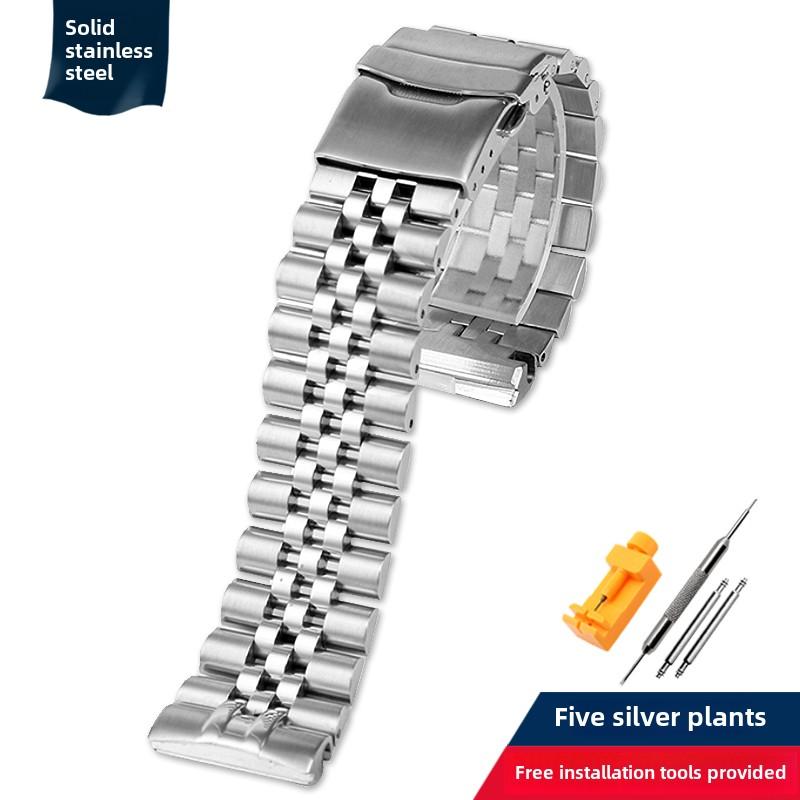 

22 мм Мужской ремешок из цельной стали Для серии Seiko PROSPEX с перламутром SRPA21J1 SRPE99K1 SRP777 SRPC25 773 Браслет Черный Серебристый 22mm width