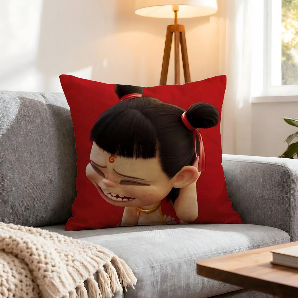 Doll Nezha Cushion Cover 1Pcs Decorative Covers Soft Cushion Case For Sofa Couch Decor 40X40 45X45 Pillowcases