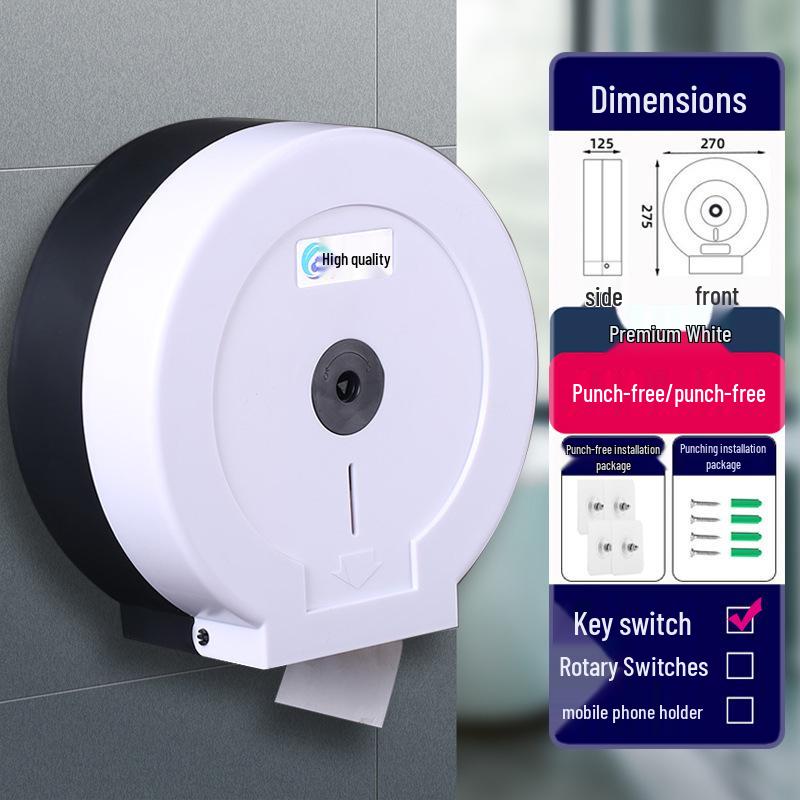 Wall-Mounted Waterproof Jumbo Toilet Paper Holder for Hotel Bathrooms