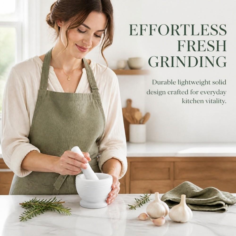 Lightweight Design Spice Grinder Bowl PP Garlic Herb Crusher Manual Pestle Set Garlic Crushing