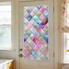 Buntglas-Effekt Fensterfolie Geometrisches Muster Dekorativ Statisch Haftend UV-Blockierung Hitzeregulierung Vintage Regenbogen Fensteraufkleber für Wohnzimmer
