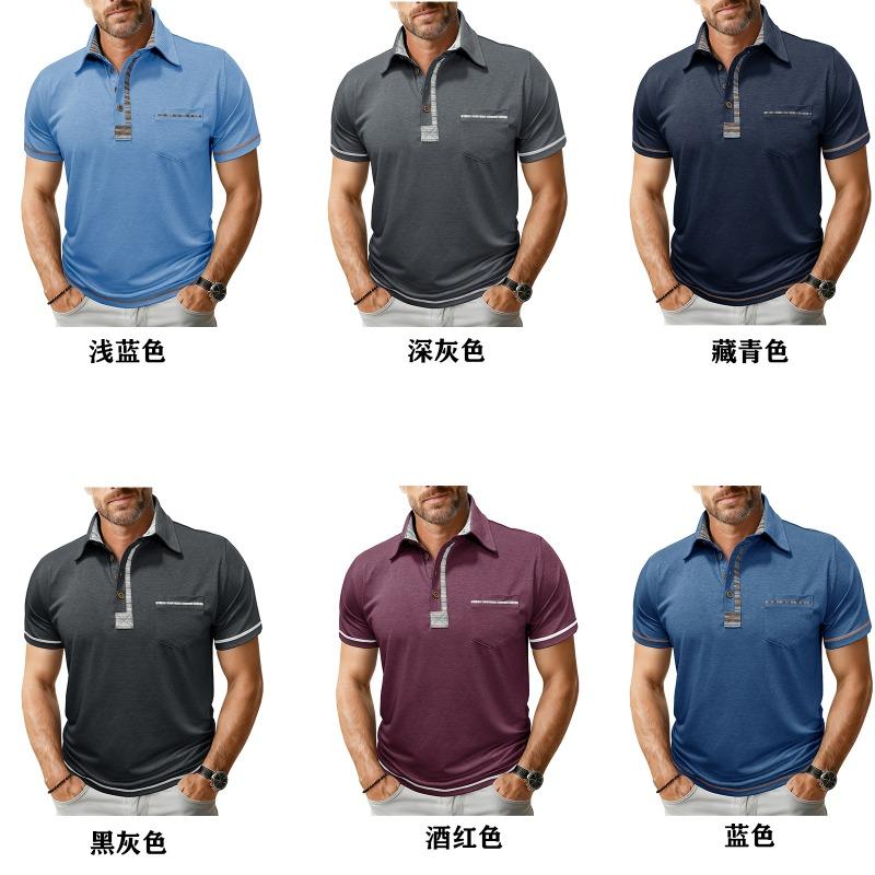 Maglietta Polo Casual da Uomo Taglie Forti con Colletto Reversibile, Maniche Corte, Tasca, Bottoni