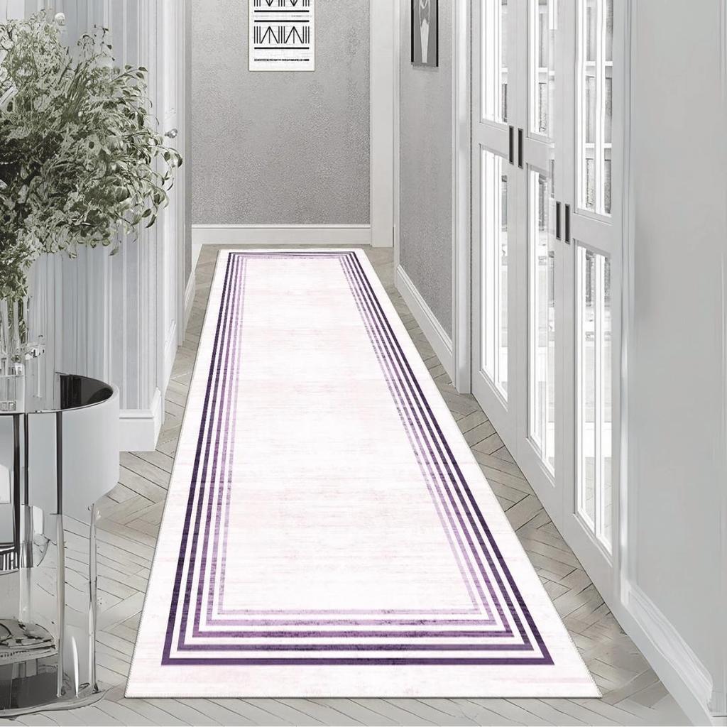 Purple Framed Carpet – Soft Carpet, Modern Design Runner, Living Room Carpet, Hallway Carpet, Kitchen Carpet, Runner Carpet