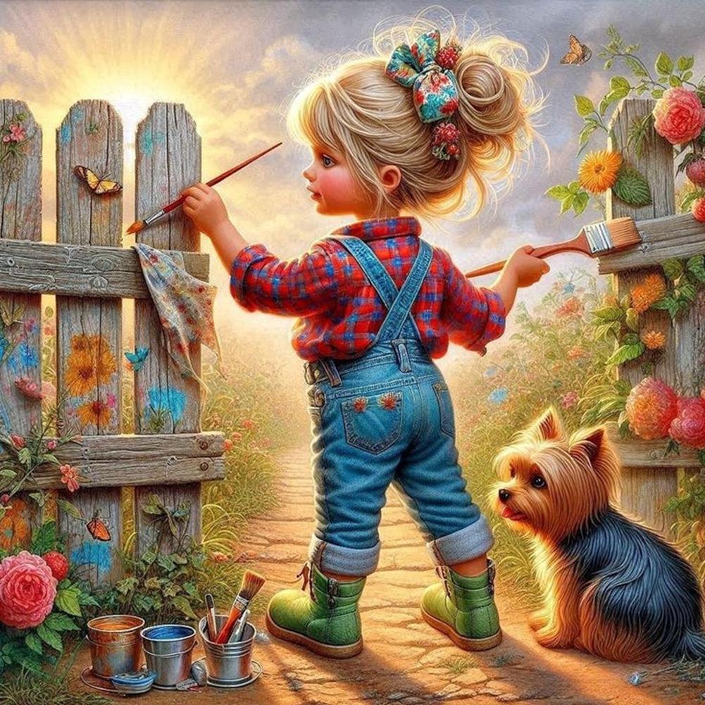 Little One 5D DIY Full Drill Round Diamond Painting Kit for Home Wall Decor