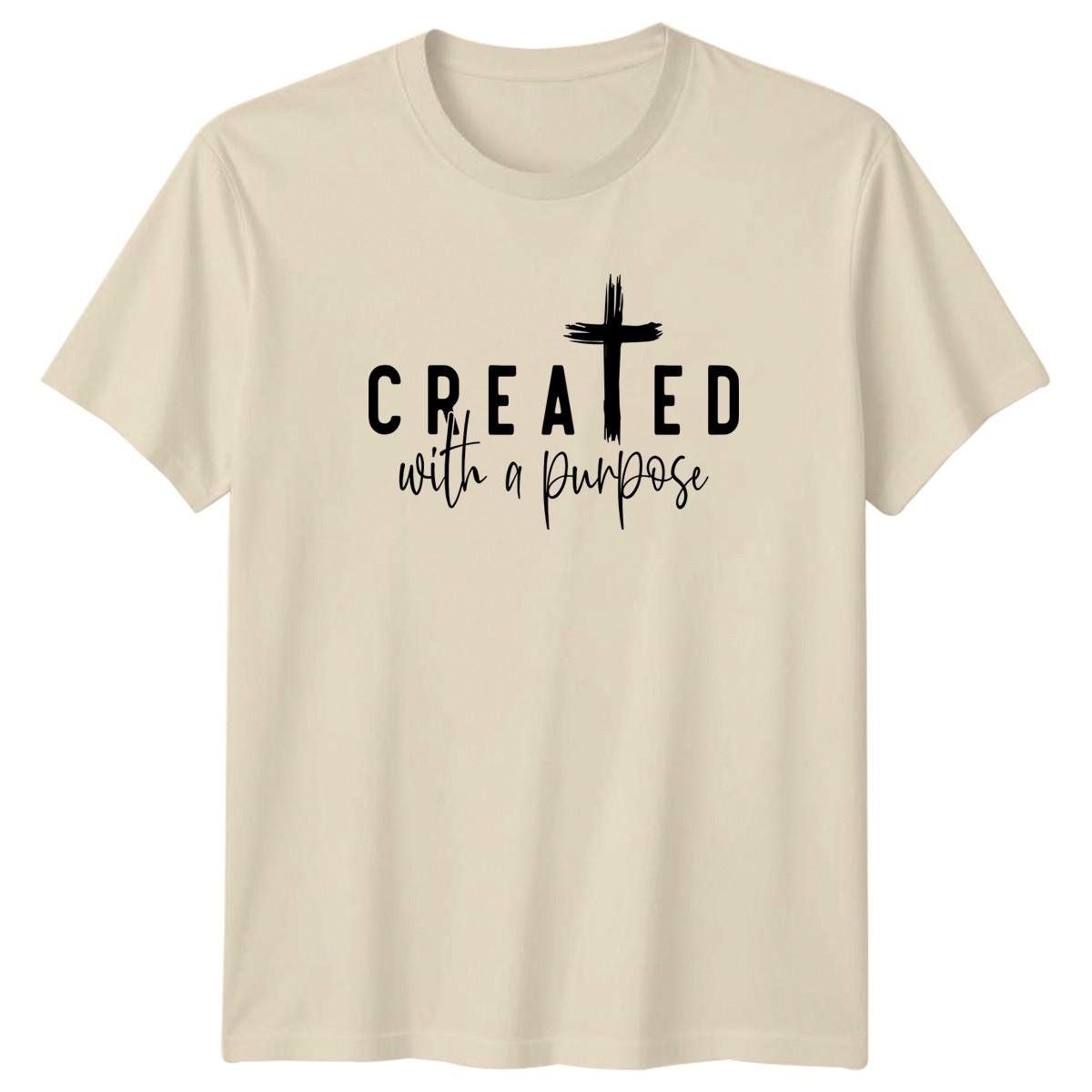 CREATED with a Purpose T-Shirt Faith Inspirational Christian Religious Gift XXXL