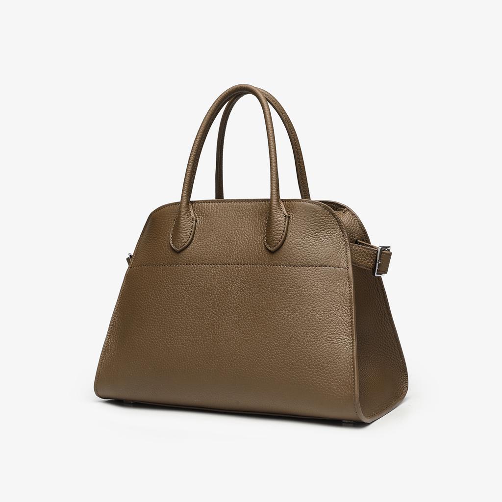 Women's bag 2025 new lychee pattern first layer cowhide shell bag large capacity niche commuting single shoulder diagonal hanging handbag