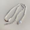 Collana con piccolo tubo quadrato in argento sterling 925 per donna, collane con catena a clavicola, gioielli per feste, regali nuovi