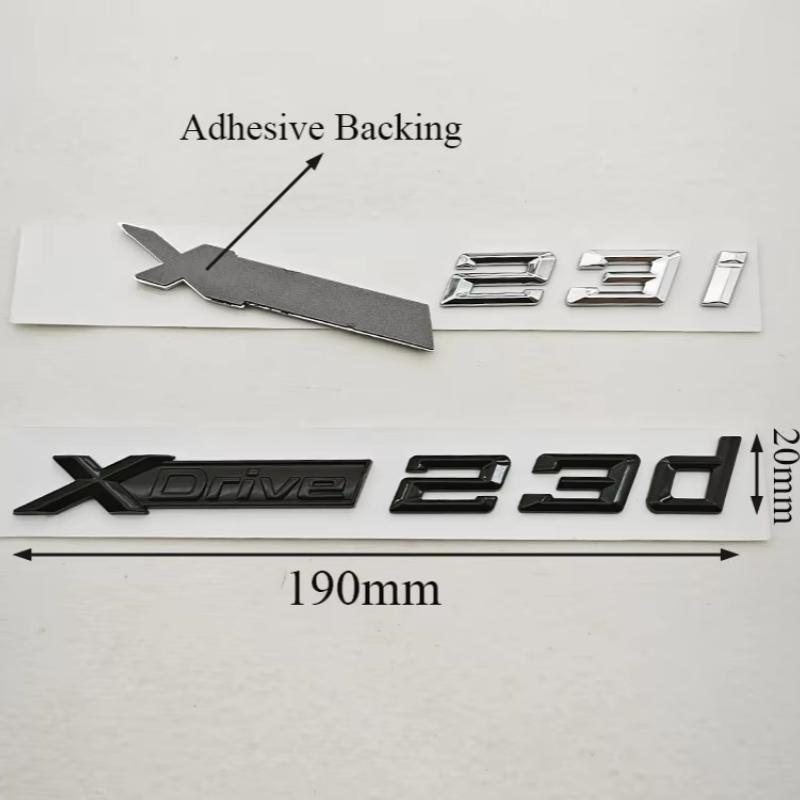 3D ABS Car Styling Logo XDrive 23i X Drive 23d Rear Trunk Badge Side Fender Emblem Decals For BMW X1 X2 X3 Exterior Accessoeies LK5