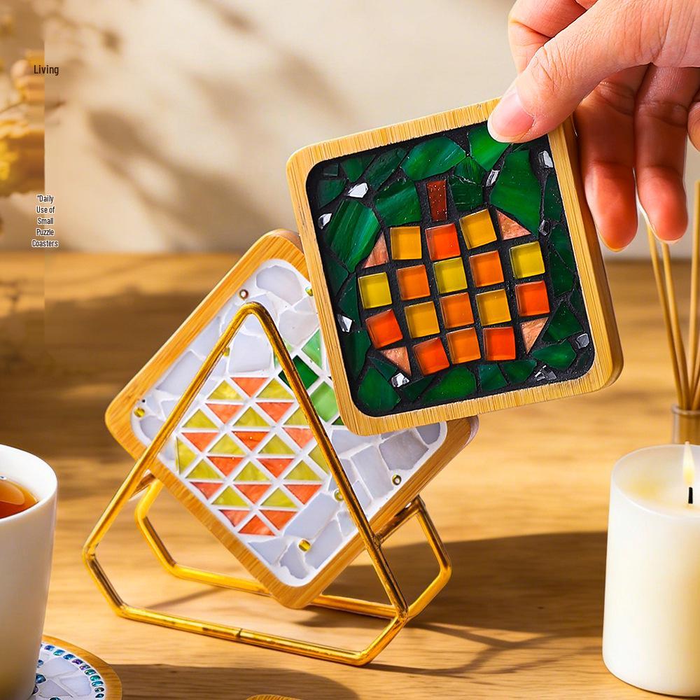 Handmade Mosaic Fruit Coaster DIY Kit: Children's Puzzle Craft for Kindergarten Team Building