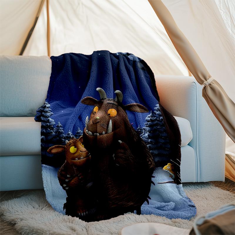 Coperta stampata a tema Il Gruffalò - Perfetta per divano, letto, viaggi e uso all'aperto | Lavabile in lavatrice, accogliente e resistente.
