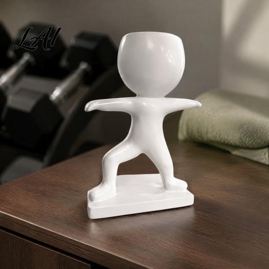 Resin Succulents Planter Creative Fitness Figure Flower Pot Pot with Treadmill Yoga And Small Desktop Green Plant Container Dumbbell Design