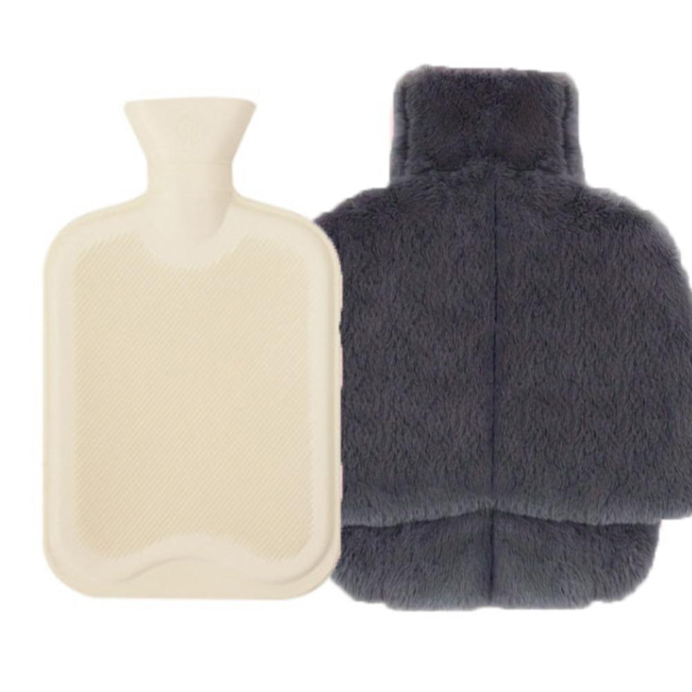 

Water-filled Hot Water Bag with Plush Cover Foot Heating Pad Practical Rubber Foot Warmer Sofa серый