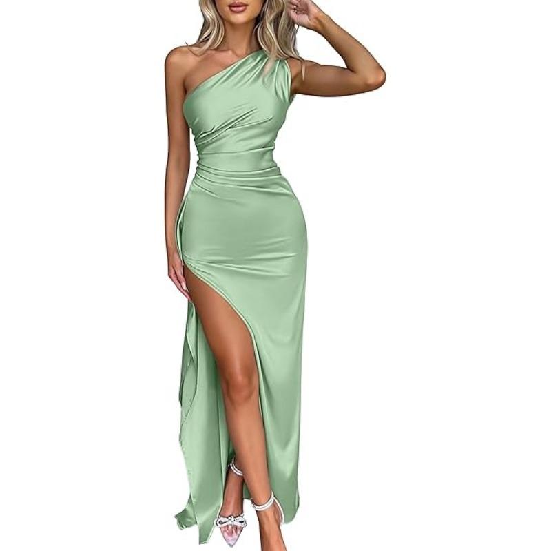 DAFIFY Dámská móda Léto Jaro Jednobarevný potisk Bez rukávů Neformální šaty se šikmým límcem a vysokým pasem