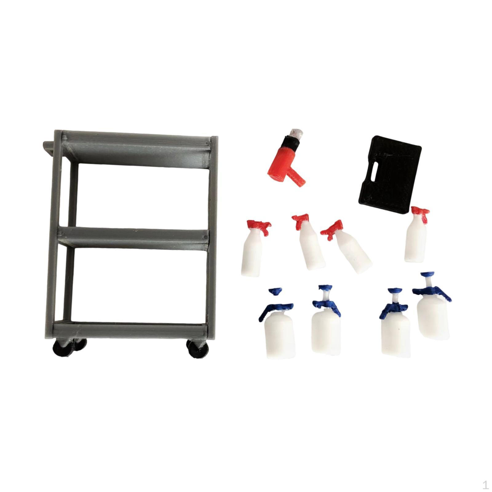 

1/18 Scale Tool Storage Cart, Vehicle Model, Accessories, Toys, Two-level Parking. style D