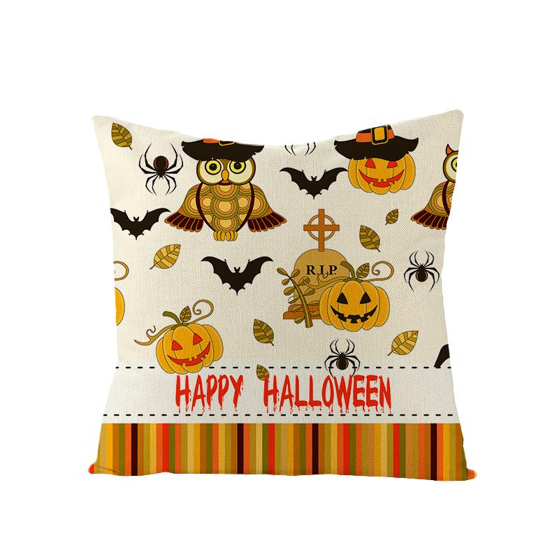 New Home Furnishings Halloween Polyester Pillow Case Home Pumpkin Ghost Fire Cushion Waist Pillow Case