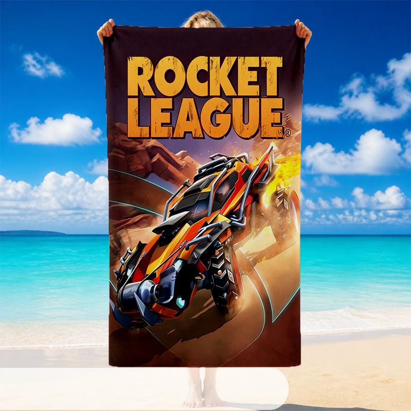 Quick Dry Beach Towel Rocket League Pattern, Lightweight Absorbent Towel for Pool Beach Vacation Use
