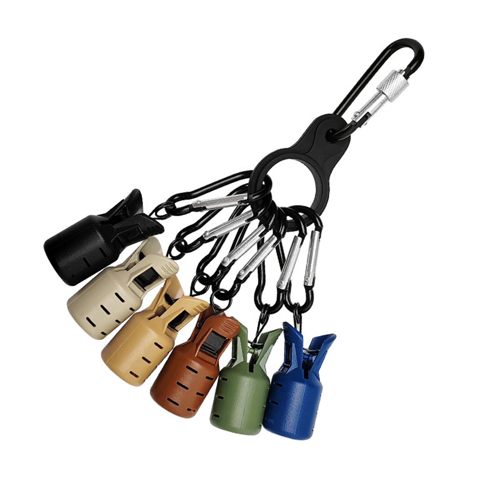 

6Pcs Squid Jig Baits Protector with Carabiner Fishing Hook Cover Umbrella Fishing Lure Protective Caps Case Box