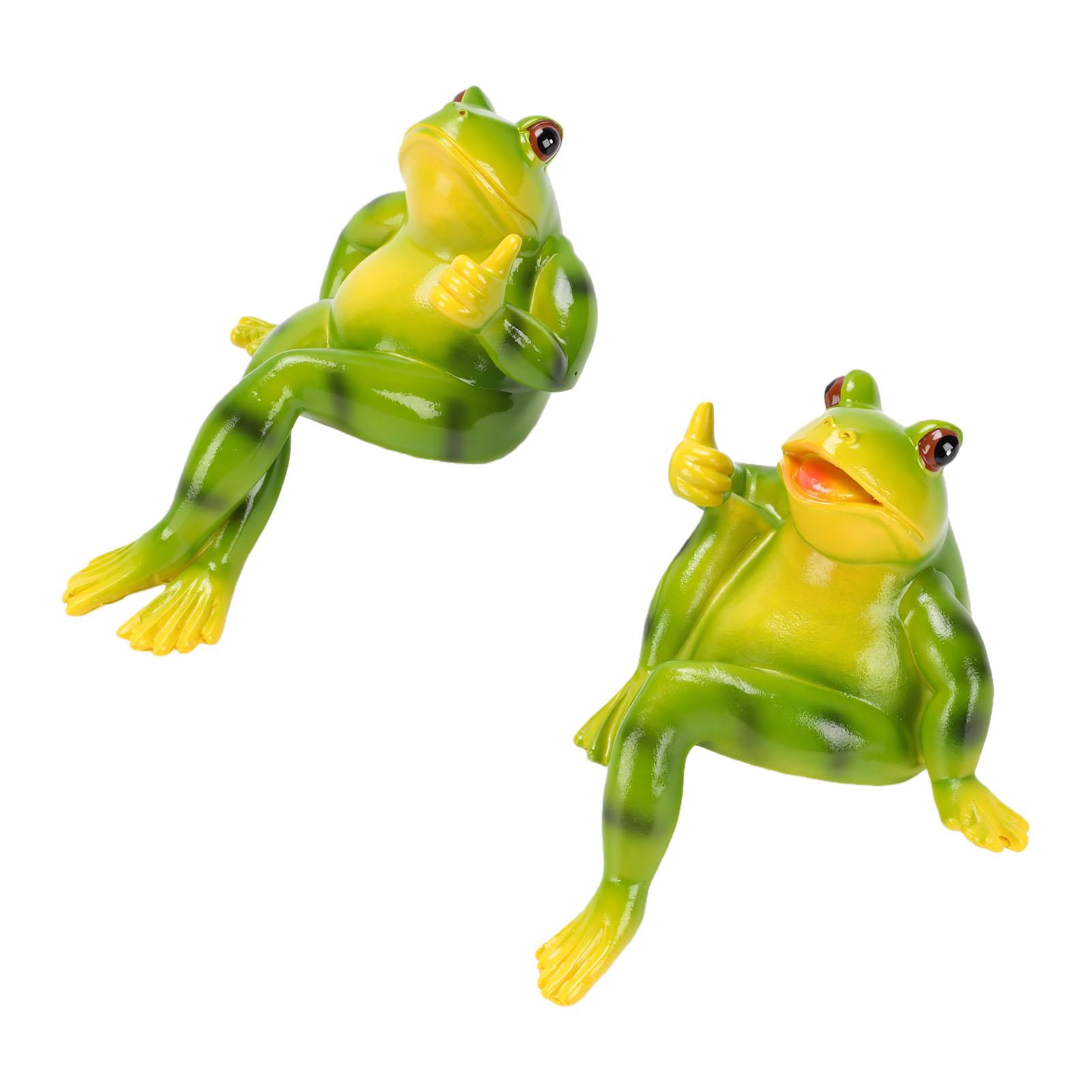 

2pcs Frog Statues Cute Funny Weather Proof Resin Frog Sculptures for Bonsai Aquarium Decorations