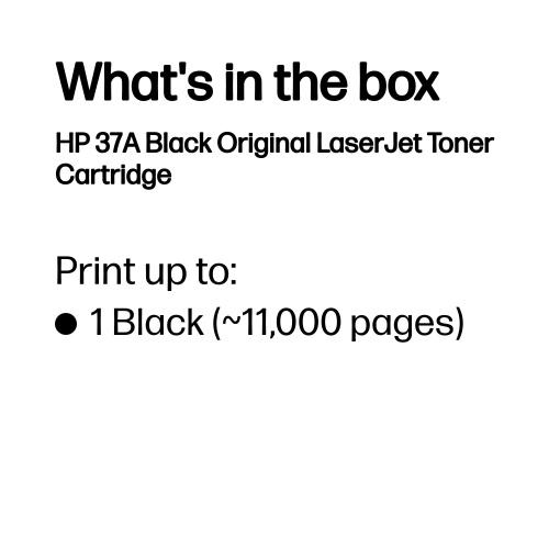 Hp 37A (Cf237A) Toner Cartridge, Black