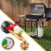 QCC1 Propane Refill Elbow Adapter with Gauge and ON-Off Control Valve Propane Refill Adapter for Camping Grill 1LB Bottle Refill