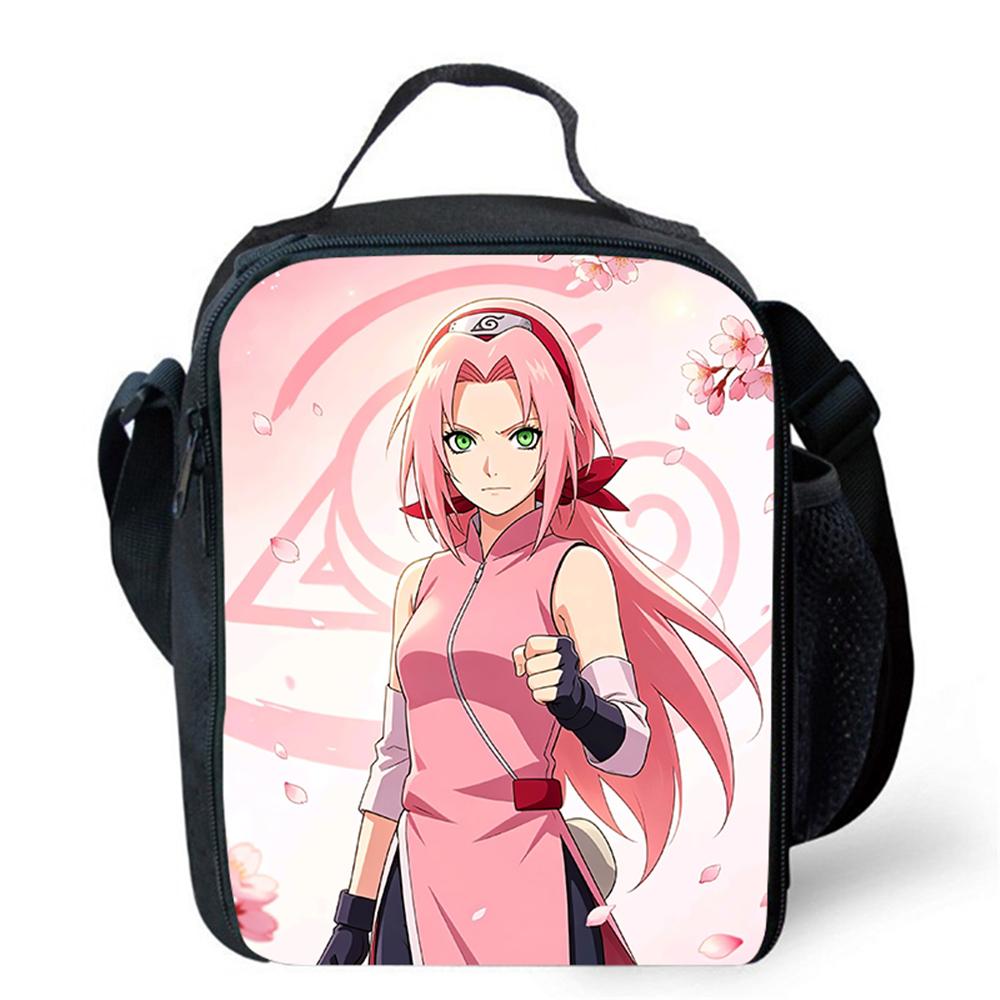 NARUTO Anime Cartoon Kids Insulated Thermal Lunch Bag, Lightweight Portable Children Picnic Tote Bag for Boys & Girls Age 5-11