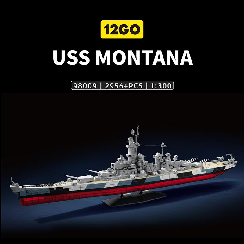 МК 1:300 Строительных Блоков Боевого Корабля USS Montana Модель Военного Корабля Настольные Украшения Сборный Корабль Кирпичи Игрушка Подарок для Взрослого