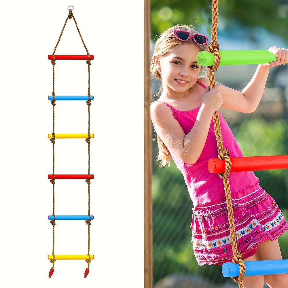 

1pc Colorful Kids Climbing Ladder Swing - Durable PE Playground Toy for Indoor/Outdoor Use - Perfect for Home Courtyard