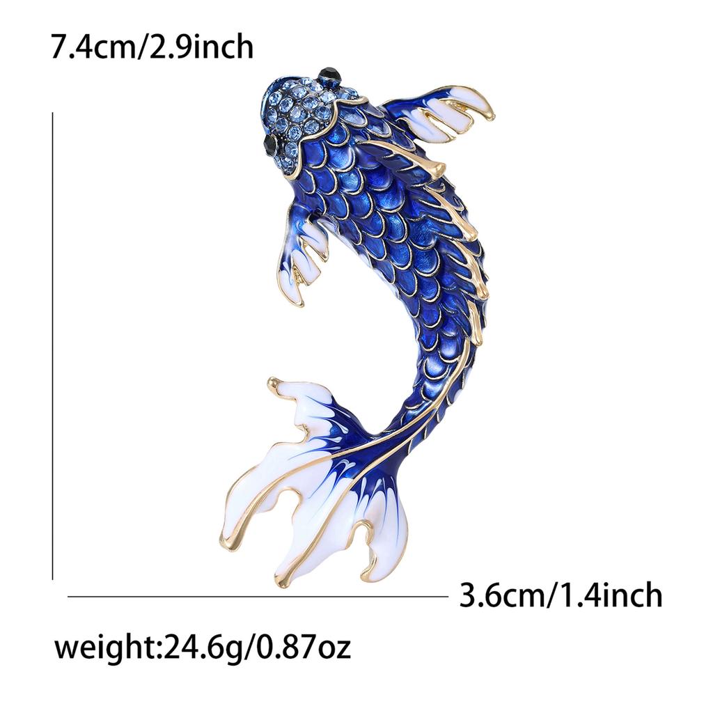 Enamel Carp Brooch for Women Unisex Animal Lapel Pins Party Friend Accessories Gifts